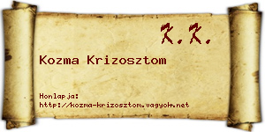 Kozma Krizosztom névjegykártya