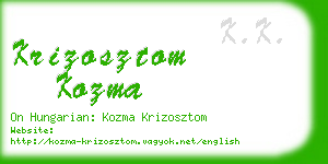 krizosztom kozma business card